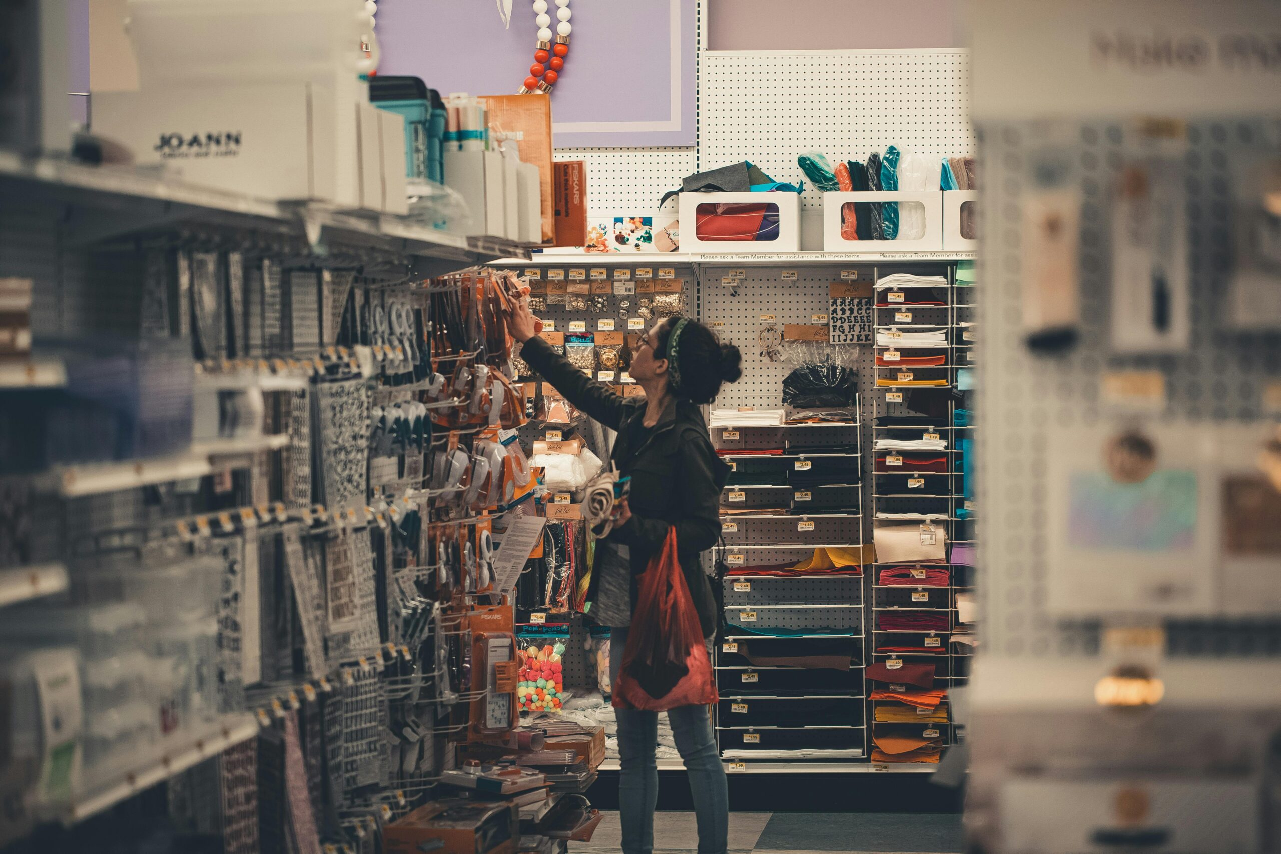 Hardware store shopper looking at merchandise